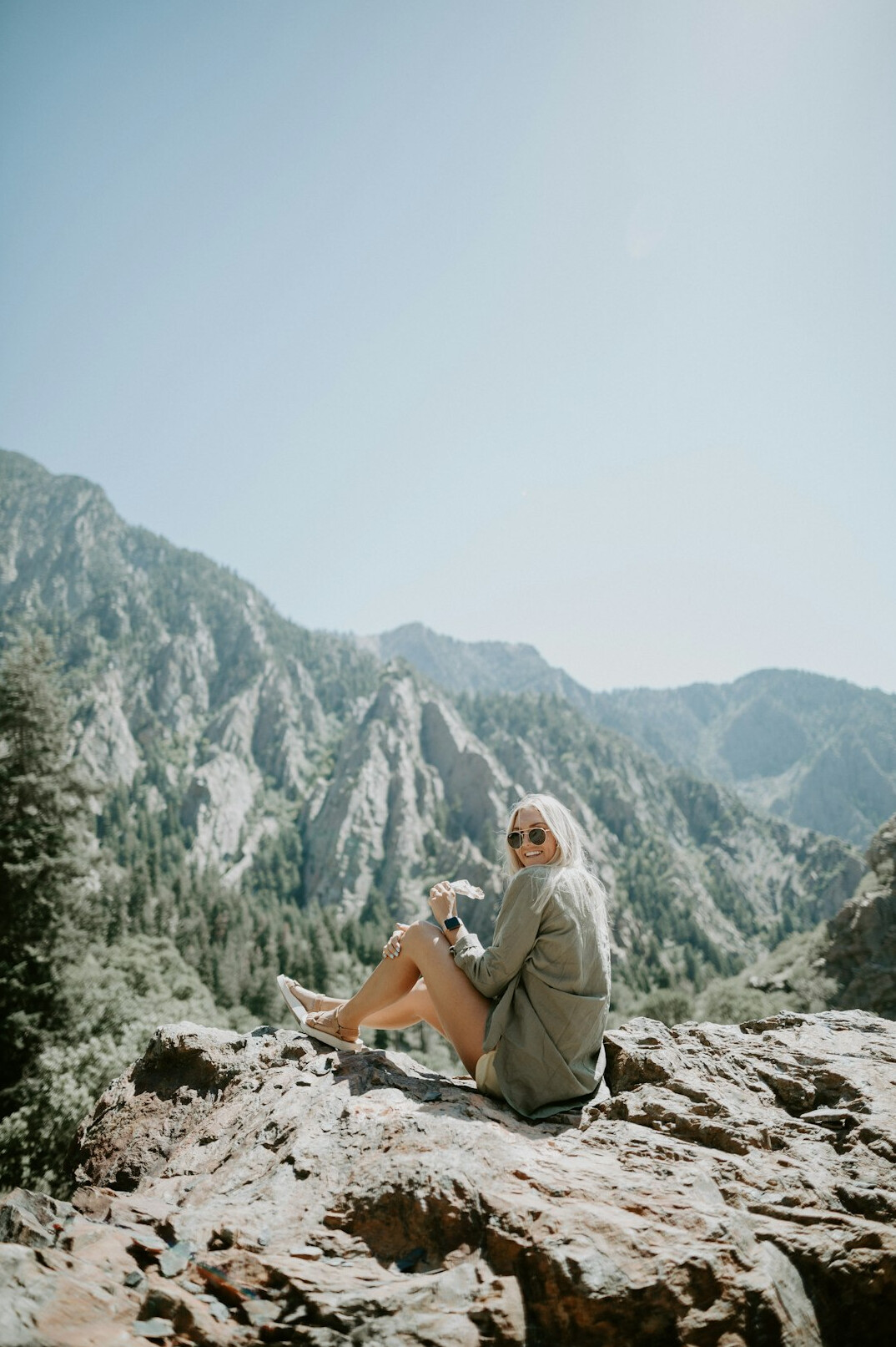 person taking break outdoors