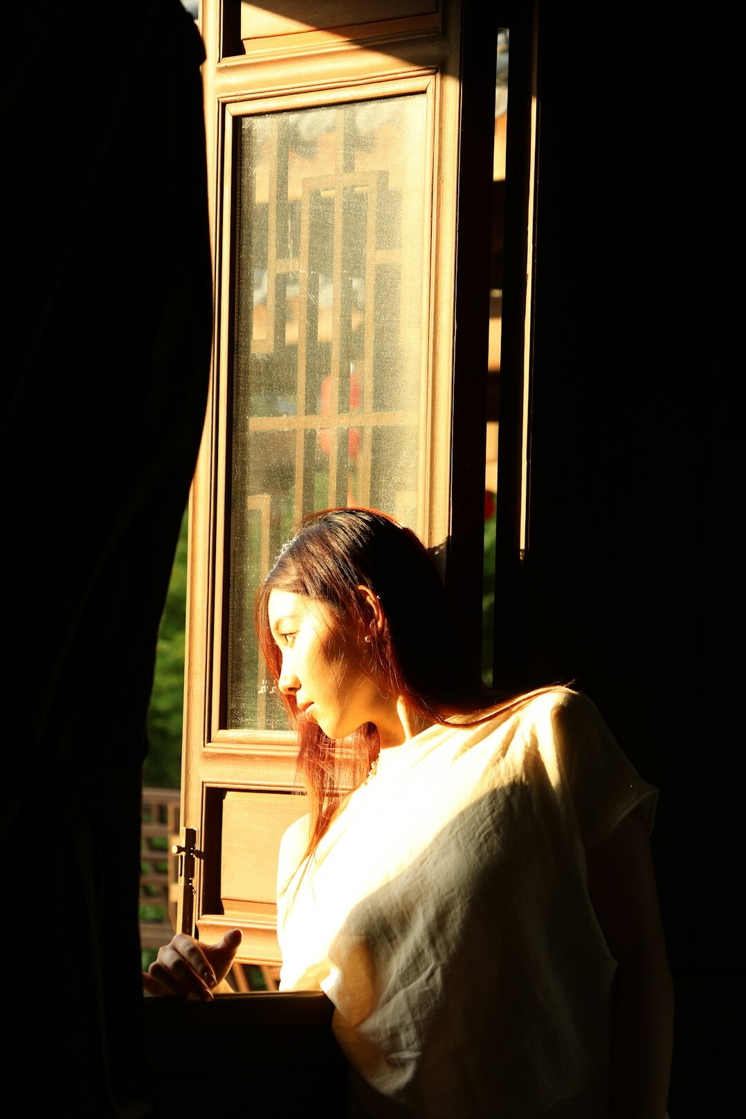 woman meditating in quiet room