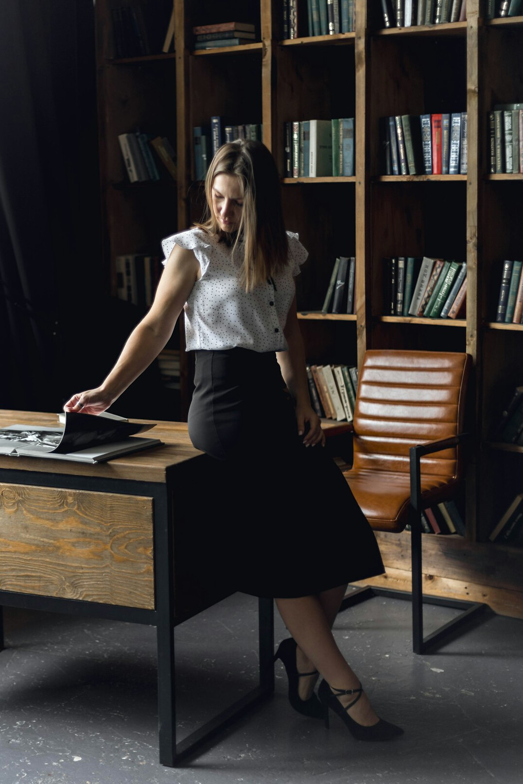 calm person at desk